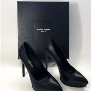 SAINT LAURENT BLACK CLASSIC JANIS PLATFORM PUMPS SIZE- EU 6.5